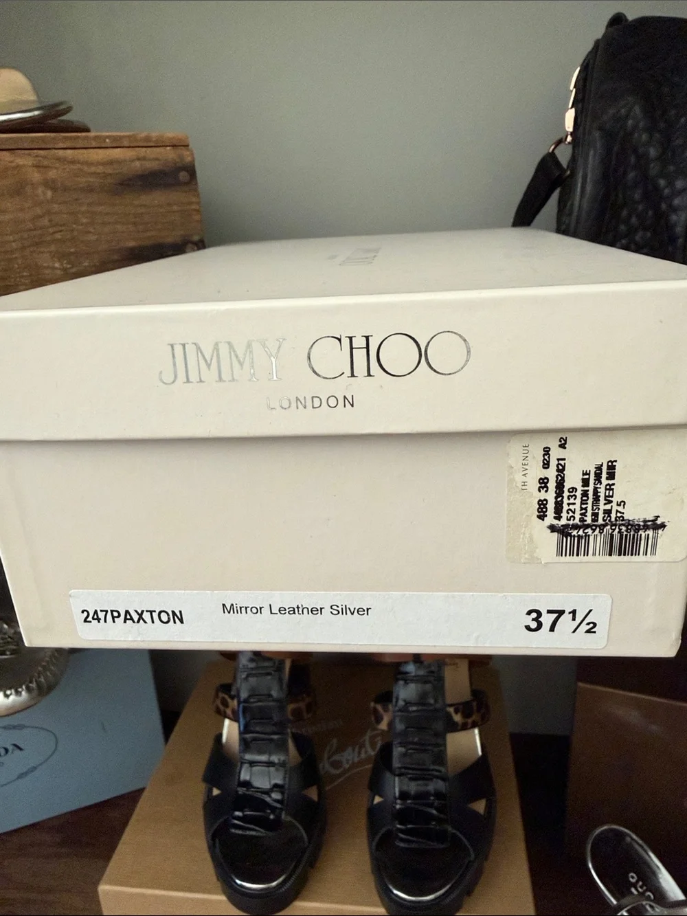 Jimmy Choo Silver Metallic Paxton Strappy Heels